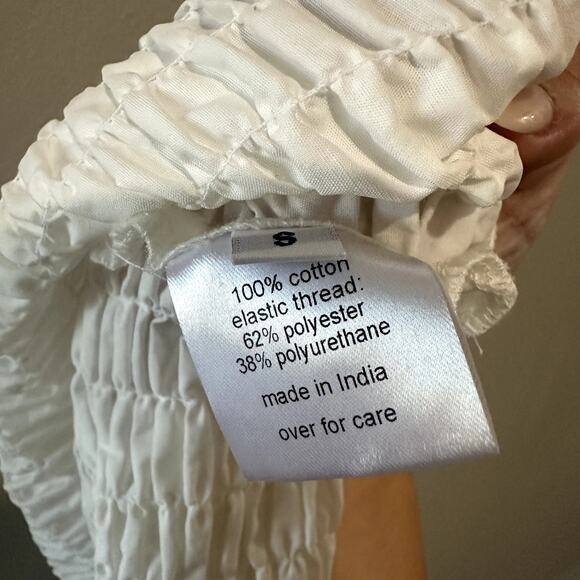 Rachel Comey Gran One Shoulder Peplum Popcorn Top White - Picture 4 of 5